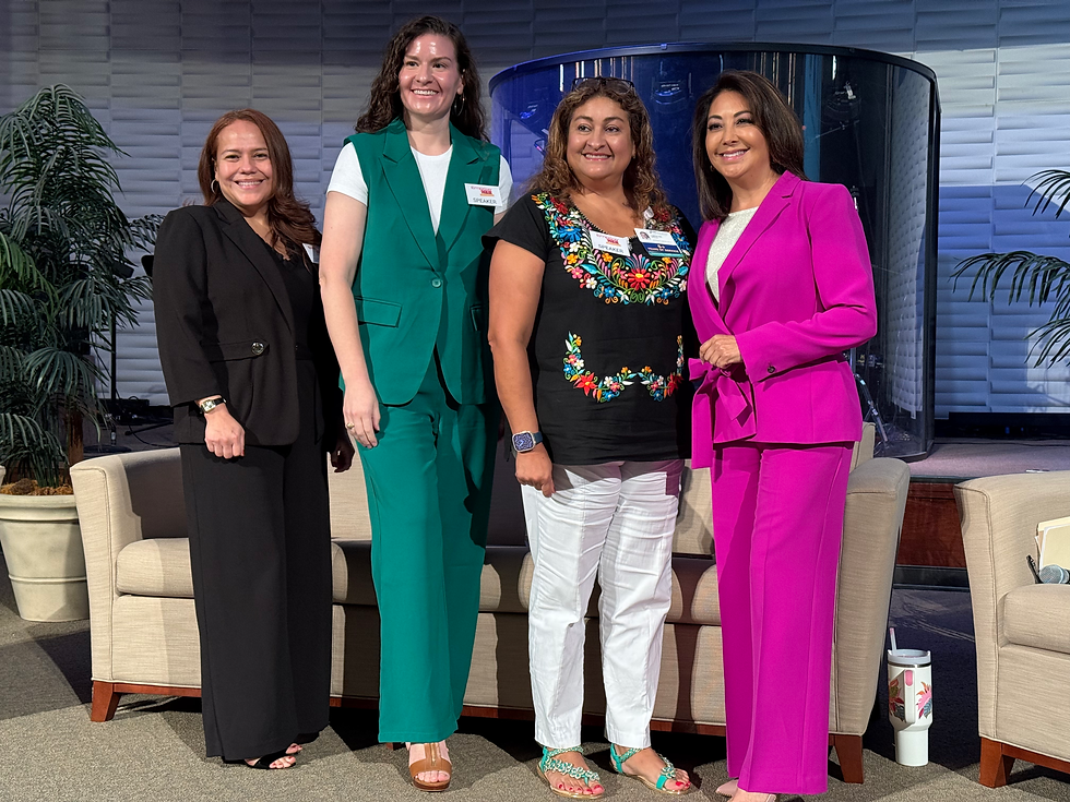 Photo: Courtesy of The Latina Expo, EmpowHER Latina Summit 2025 in Dallas, Texas, CCRC Site Manager M3 Wake Research Dallas Vicki Martinez, Director of Clinical Affairs M3 Wake Research Susan Hernandez, Baylor Clinical Research Coordinator Libertad Gracias, Telemundo 39 Journalist Norma Garcia.