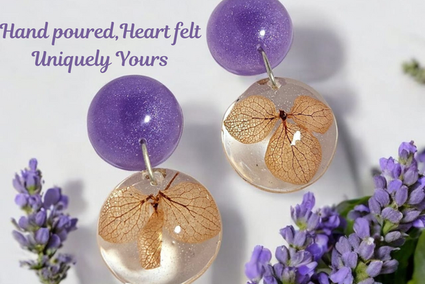Hand poured, Heart felt Uniquely Yours earrings