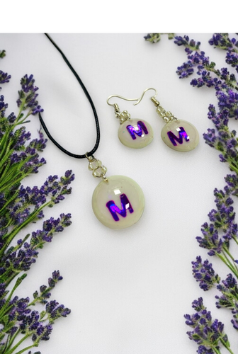 Personalized M Initial Iridescent Necklace for Women | M. Glow | Smarva 