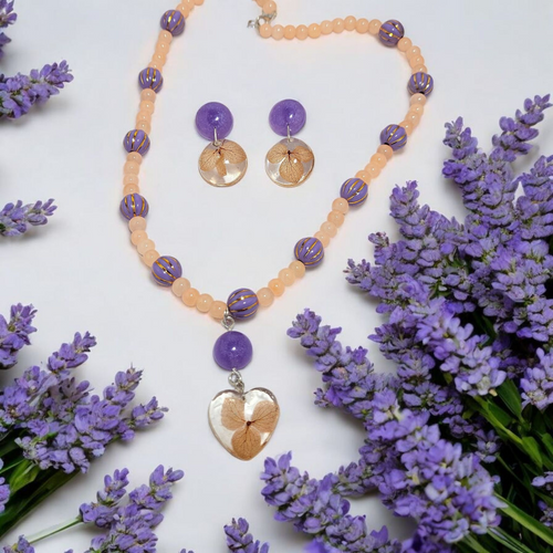 Jewelry Set for Women – Elegant Beaded Floral Necklace & Earrings | Dreamy Drops | Smarva 