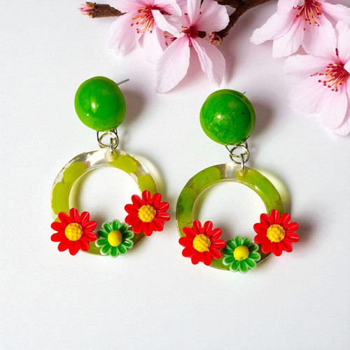 Flower Hoop Earrings for Women, Trendy Handmade- Gift Jewelry |Flora Hoops | Smarva