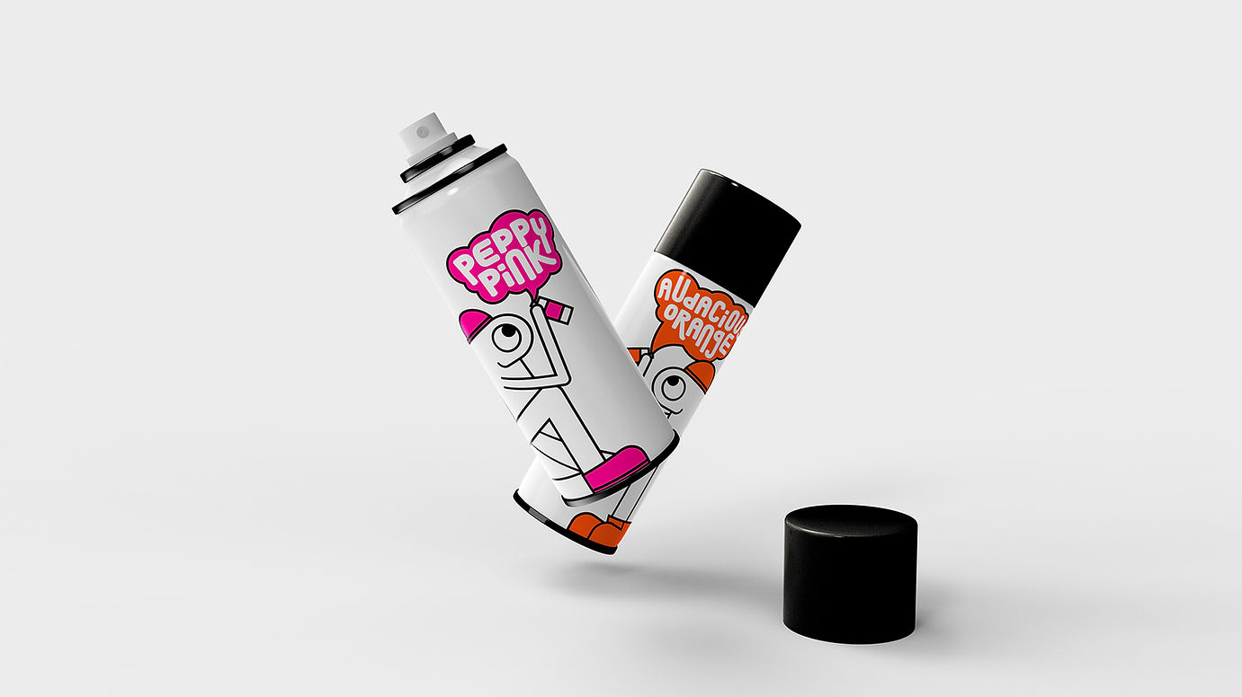 Articipate branded spray paint cans