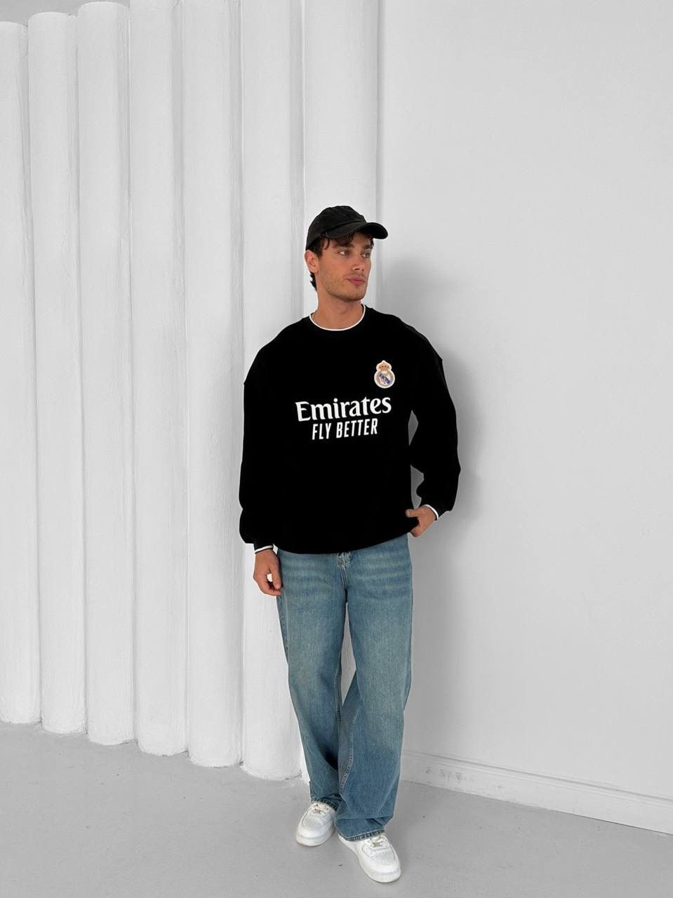 Küçük resim: RM Nakış Logo Bisiklet Yaka Oversize Sweatshirt