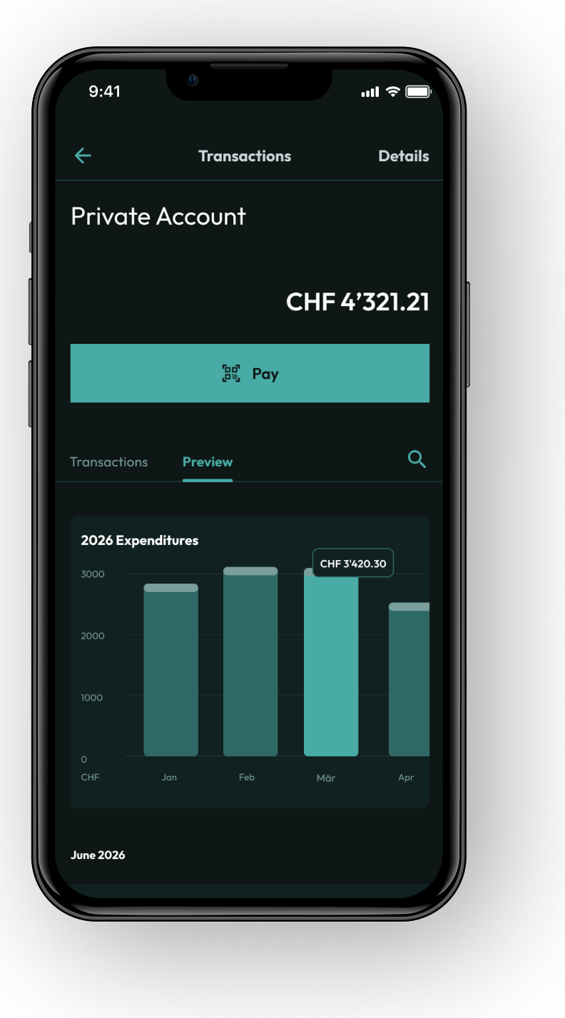 DIGITERRA Vega mockup of private account
