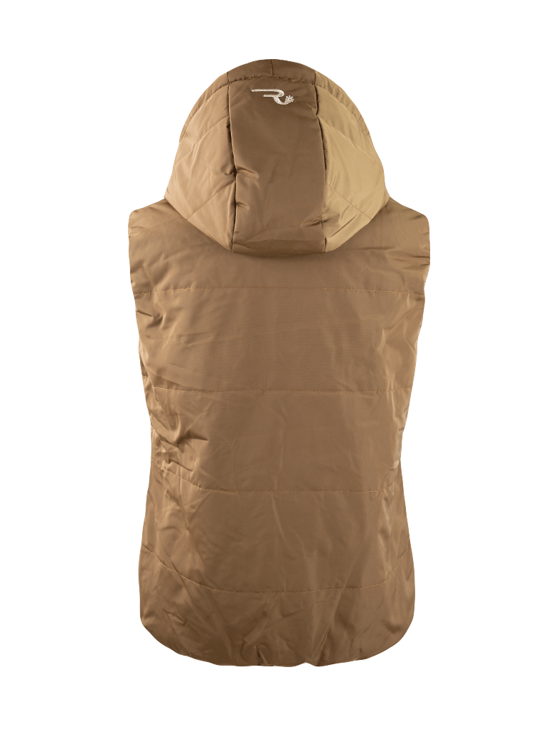 padded vest pam in hazelnut made in turkey