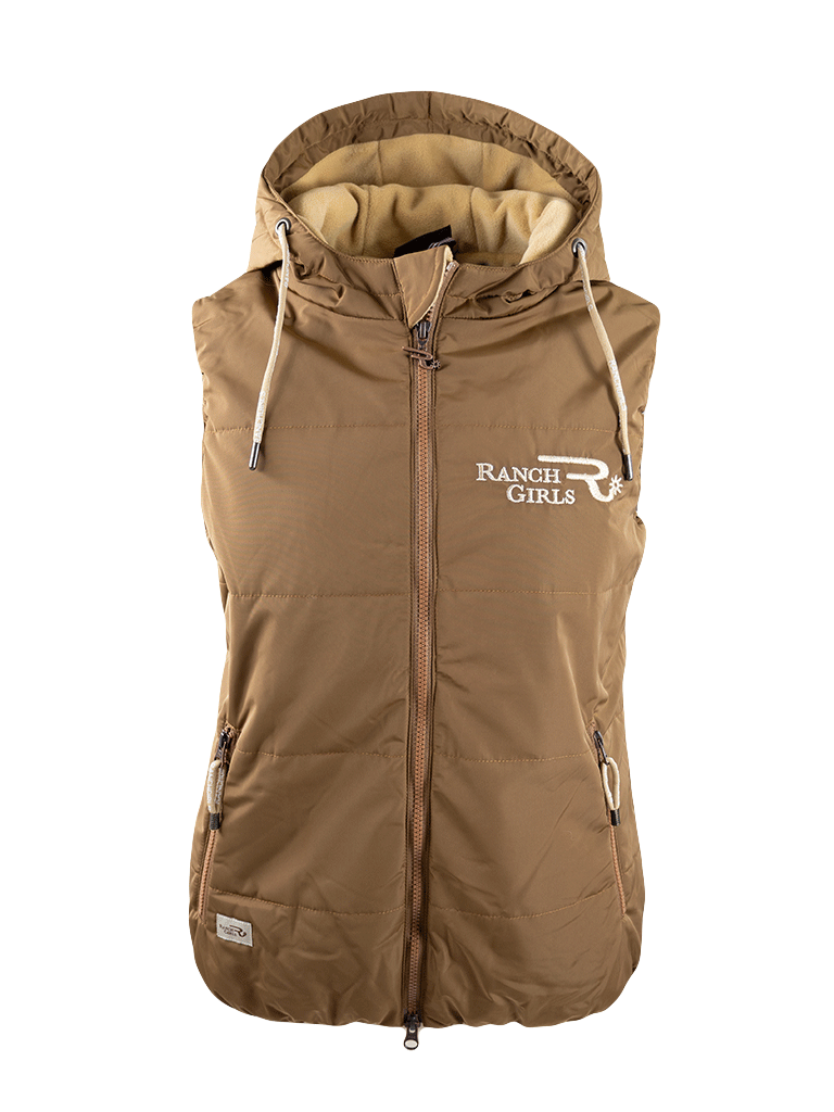 padded vest pam in hazelnut