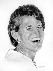 drawing of an older woman