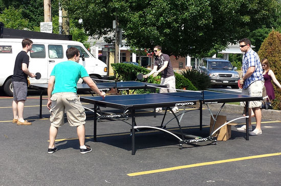 An Arcade Pong Game Bringing Classic Fun and Friendly Competition to a Reunion