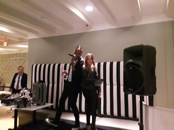 Crowd participating in a karaoke song