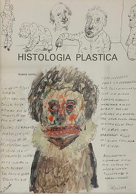 Autorretrato con personajes y escrito