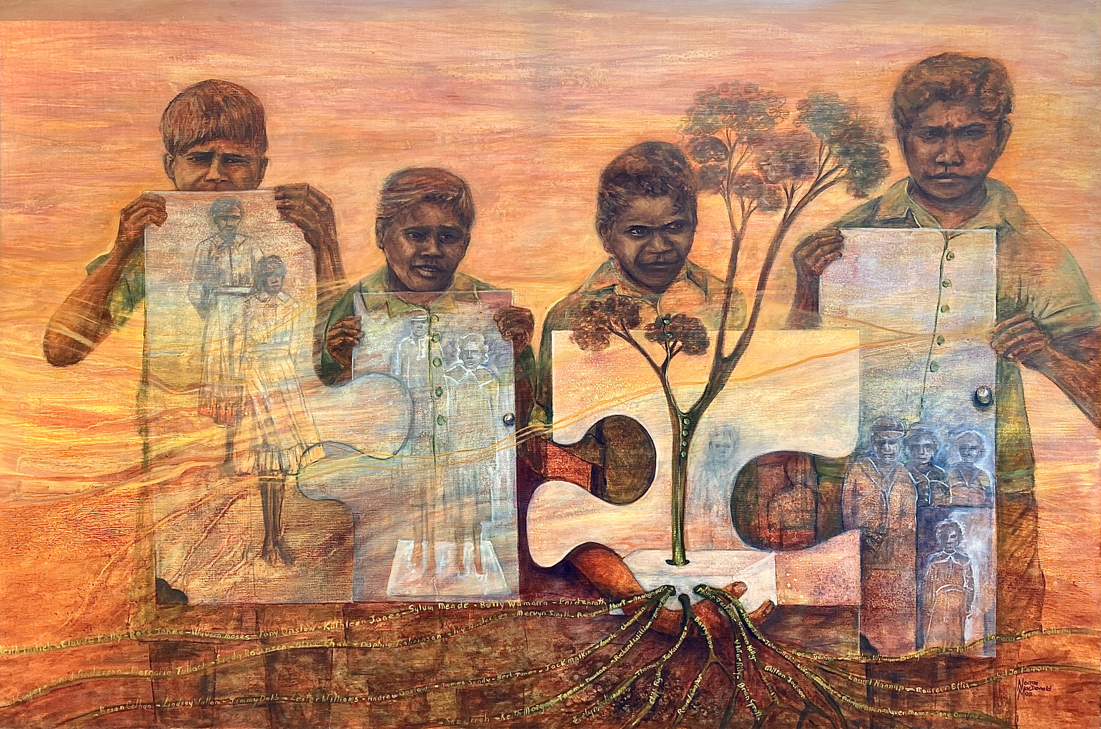 Norma MacDonald | Missing Pieces | 120 x 180cm | Acrylic on Canvas |