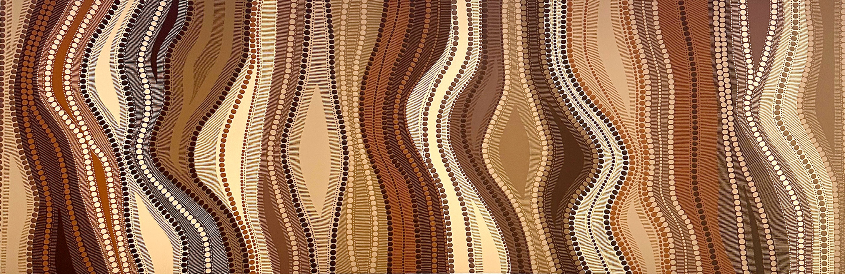 Renee Possum | Shades of Strength | Acrylic on Canvas | 40 x 120cm