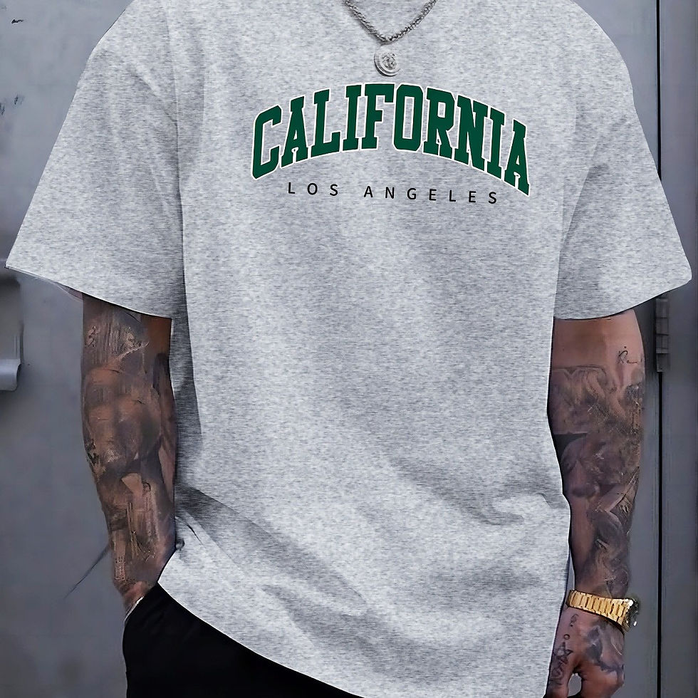 Thumbnail: Summer Men's 100% Cotton Casual Sports Loose Large california letter Printed Com