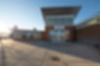 Entrance to Missoula, Montana's Big Sky High School on a crisp fall morning.