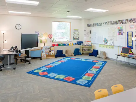 Classroom at Franklin Elementary School in Missoula, MT ready for students to return in the fall.