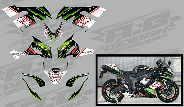 Kawasaki ZX6R vinyl wrap kit