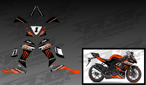 Kawasaki ZX10 RR vinyl wrap kit
