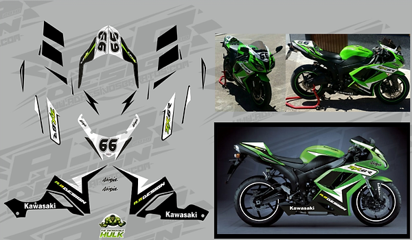 Kawasaki ZX6R vinyl wrap kit