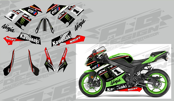 Kawasaki ZX6R vinyl wrap kit