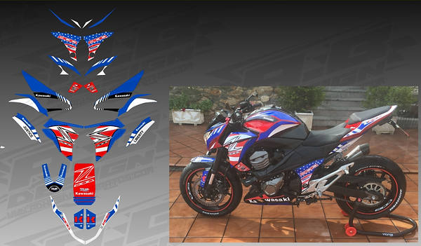 Kawasaki z800 vinyl wrap kit