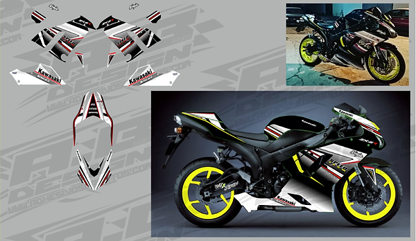 Kawasaki ZX6R vinyl wrap kit