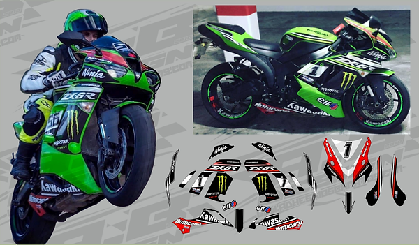 Kawasaki ZX6R vinyl wrap kit