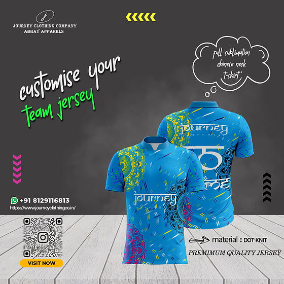 CHINESE-NECK TSHIRT\JERSEY MODEL:0003B Unisex Journey clothing - Main Image