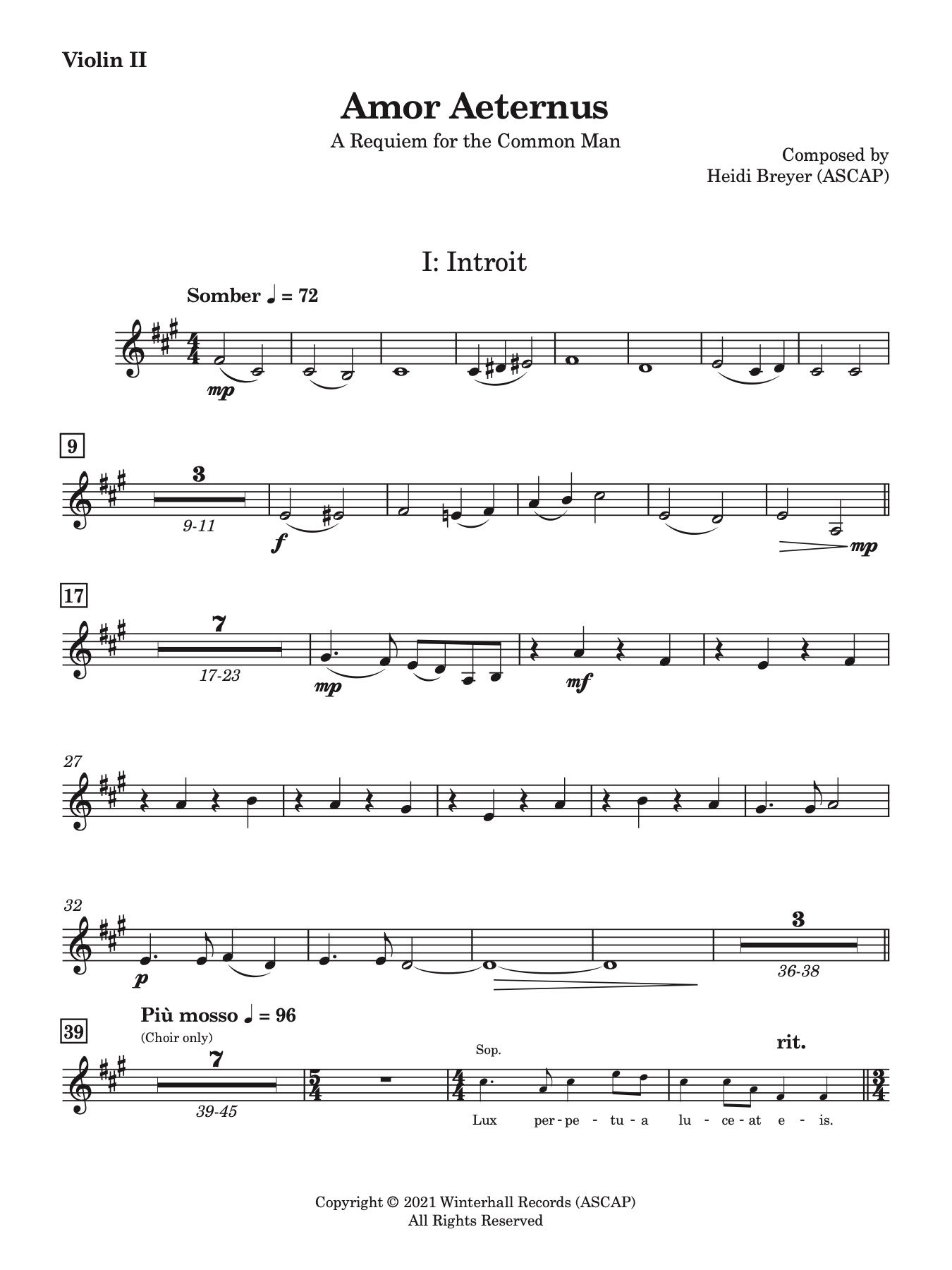 Amor Aeternus - Violin II part