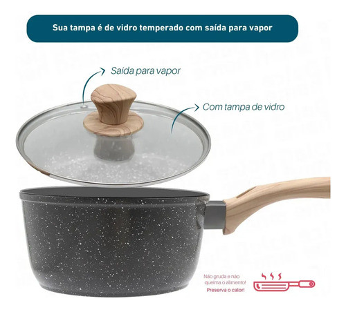Miniatura: Panela Antiaderente Indução C/ Tampa 1,75l Doce Home