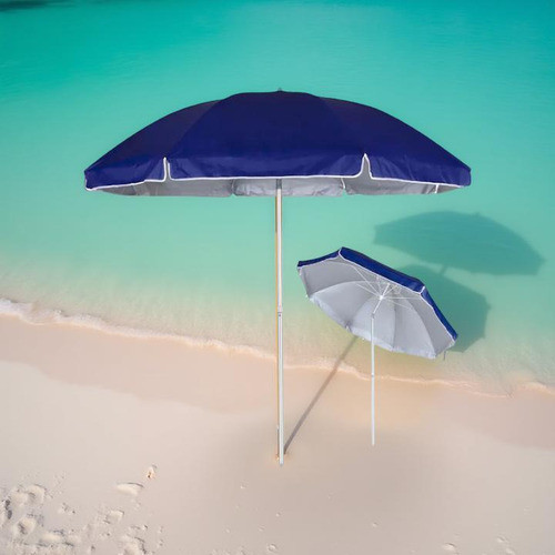 Miniatura: Kit Guarda Sol 2,6m Alumínio Grande Articulado E Saca Areia