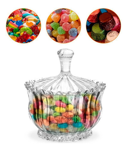 Miniatura: Bomboniere Baleiro Vidro Brasilia Transparente 2 Peças 900ml