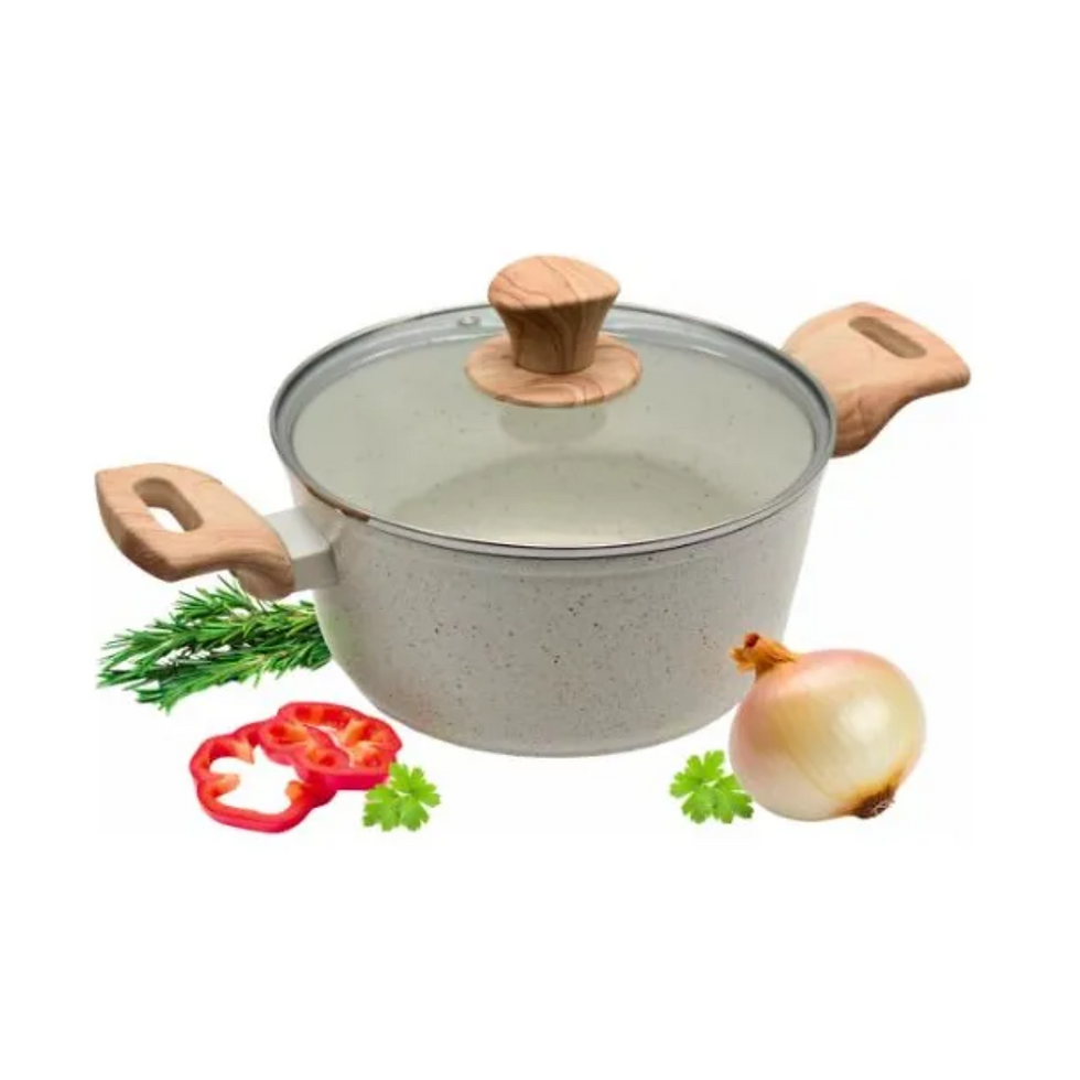 Miniatura: Panela Caçarola Indução C/tampa Vidro 2,4l Creme -dolce Home