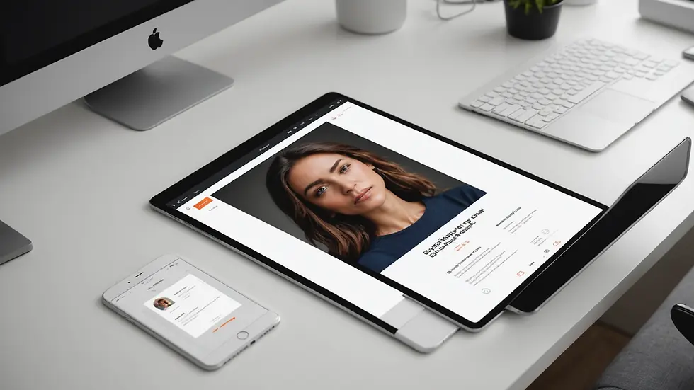Close-up view of a clean and modern web design layout