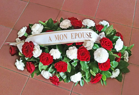 COUSSIN DEUIL ALLONGÉ ROUGE/BLANC N°2