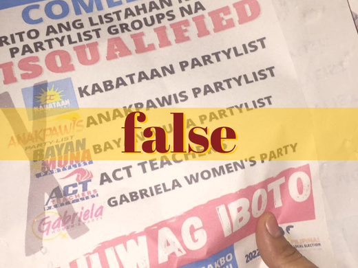 Flyers claiming Makabayan party-lists disqualified fabricated