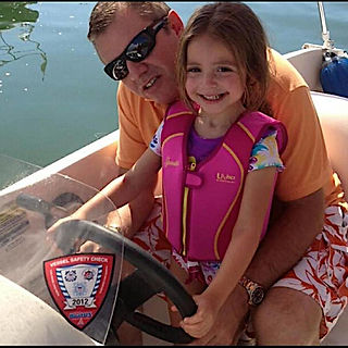 Dennis Cote out on the boat