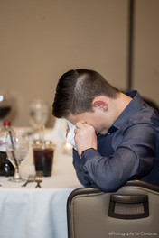 A sweet reaction to A slideshow of a couple's Hawaii elopement during their wedding reception at Royal Oaks Country Club in Vancouver, WA