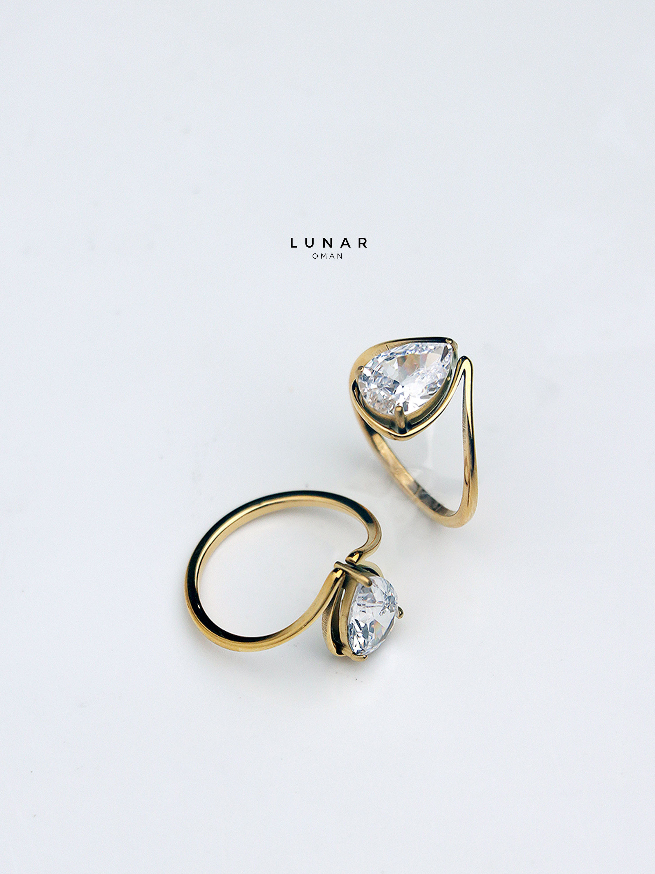 Lunar's Pear Crystal Ring