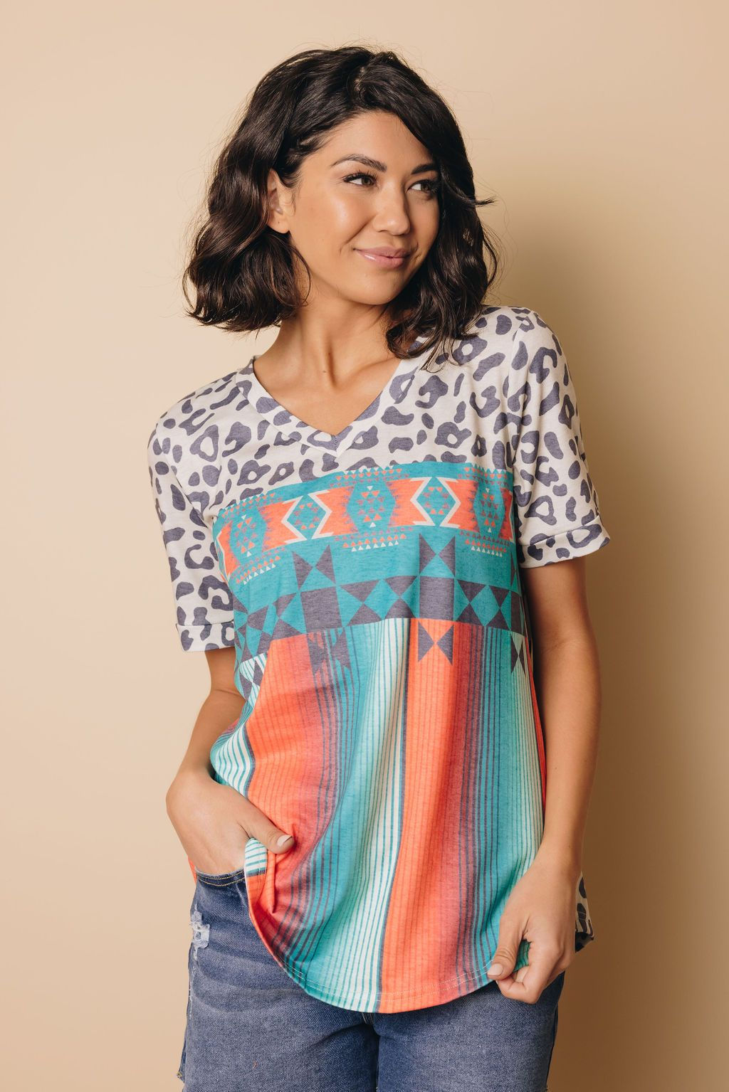 Jody Mane Leopard Aztec Tee