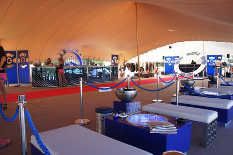 Exclusive VIP seating at the Cîroc Polo event, designed by Kit and Caboodle for a luxury experience.