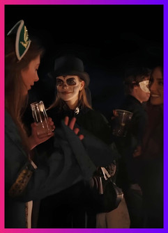 Guests in Day of the Dead makeup at Daylesford Organic Fiesta