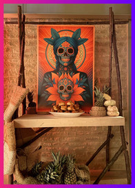 Day of the Dead artwork display at Daylesford Organic Fiesta