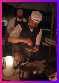 Chef preparing dishes at Daylesford Organic Day of the Dead Fiesta
