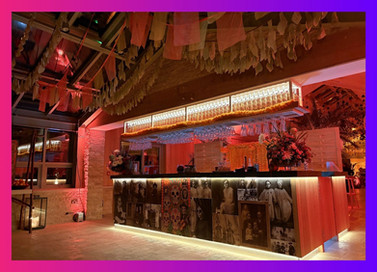Skull-themed bar display at Daylesford Organic Day of the Dead Fiesta