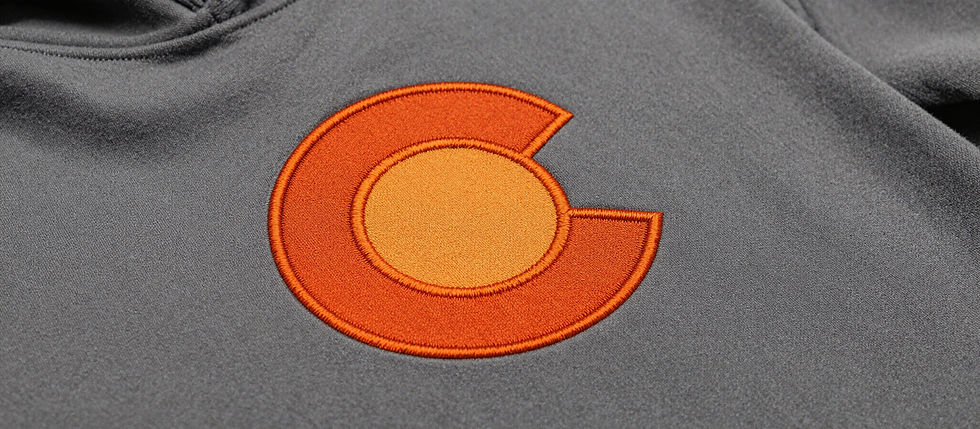 Colorado apparel with Hip Hop influence orange logo hoodie