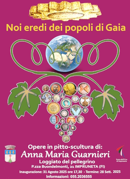 Locandina "Noi eredi dei popoli di Gaia" per la festa dell'Uva di Impuneta (FI)