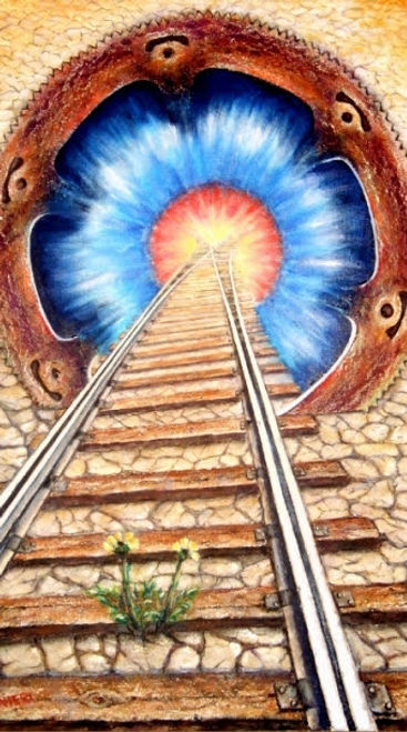 Il percorso della vita - Un binario che entra in un tunnel che vuole essere un portale astrale