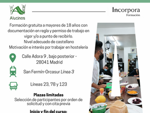 Curso de auxiliar de cocina y sala