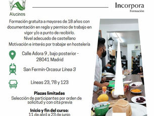 Comienza el curso de auxiliar de cocina y sala en Alucinos