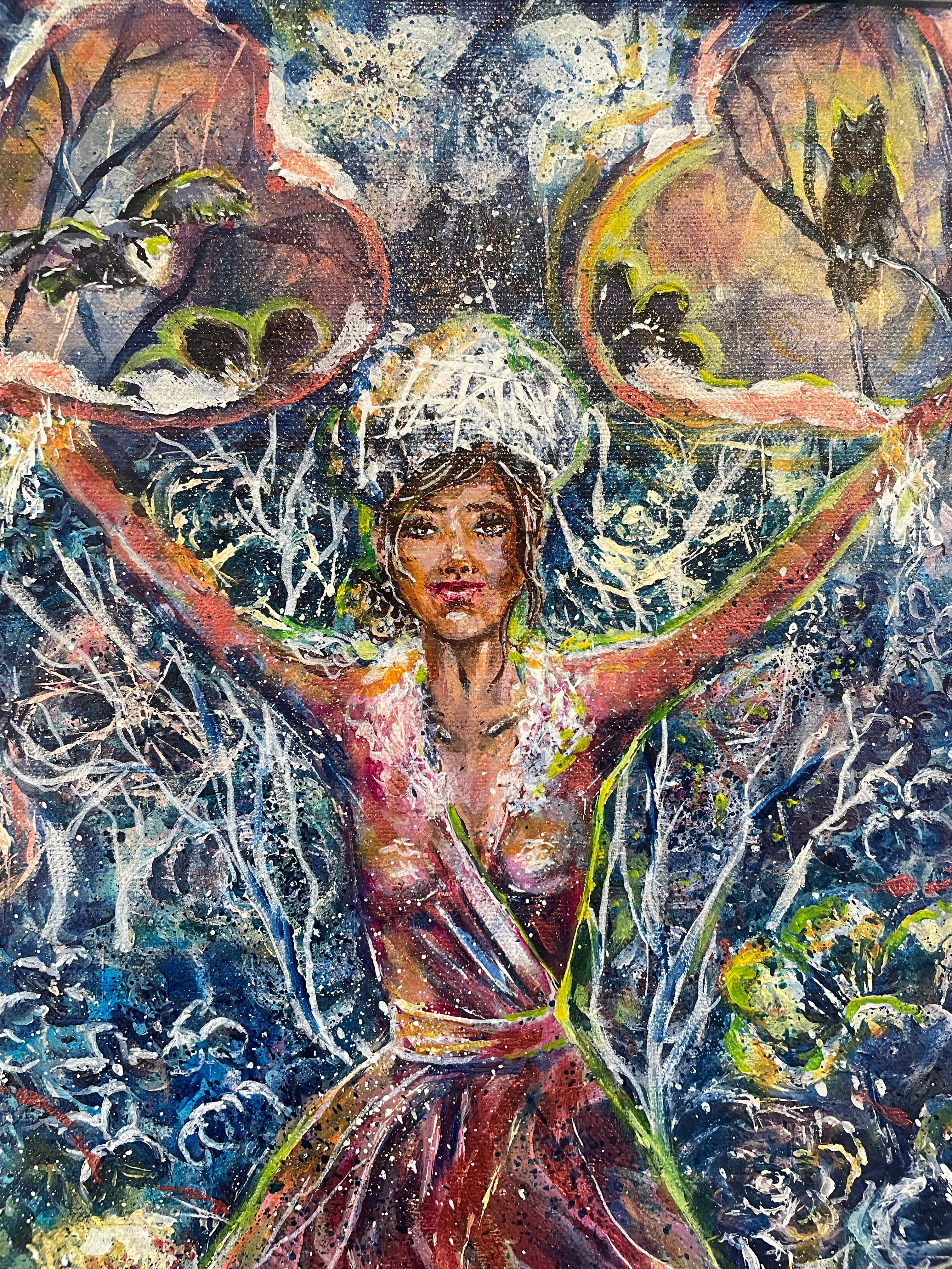 "Tropying Knowledge" Acrylic- Canva 18"x 24"x 1.5"